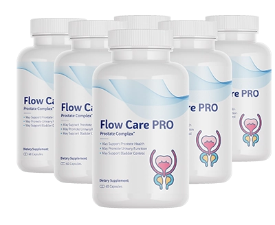 Flow Care PRO™ bottle – premium prostate health supplement with natural ingredients for urinary and hormonal support.